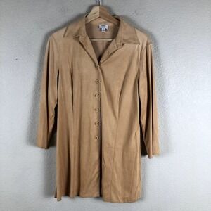 Think Tank Pant Set Womens M / 4 Creamy Yellow Shirt Pants Faux Suede Classic